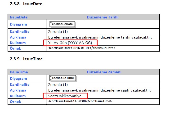 Fatura Tarihi ve Saati nasıl yazılmalı?
